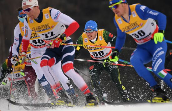 Cross country skiing. World Cup Tour de Ski. Men's mass start