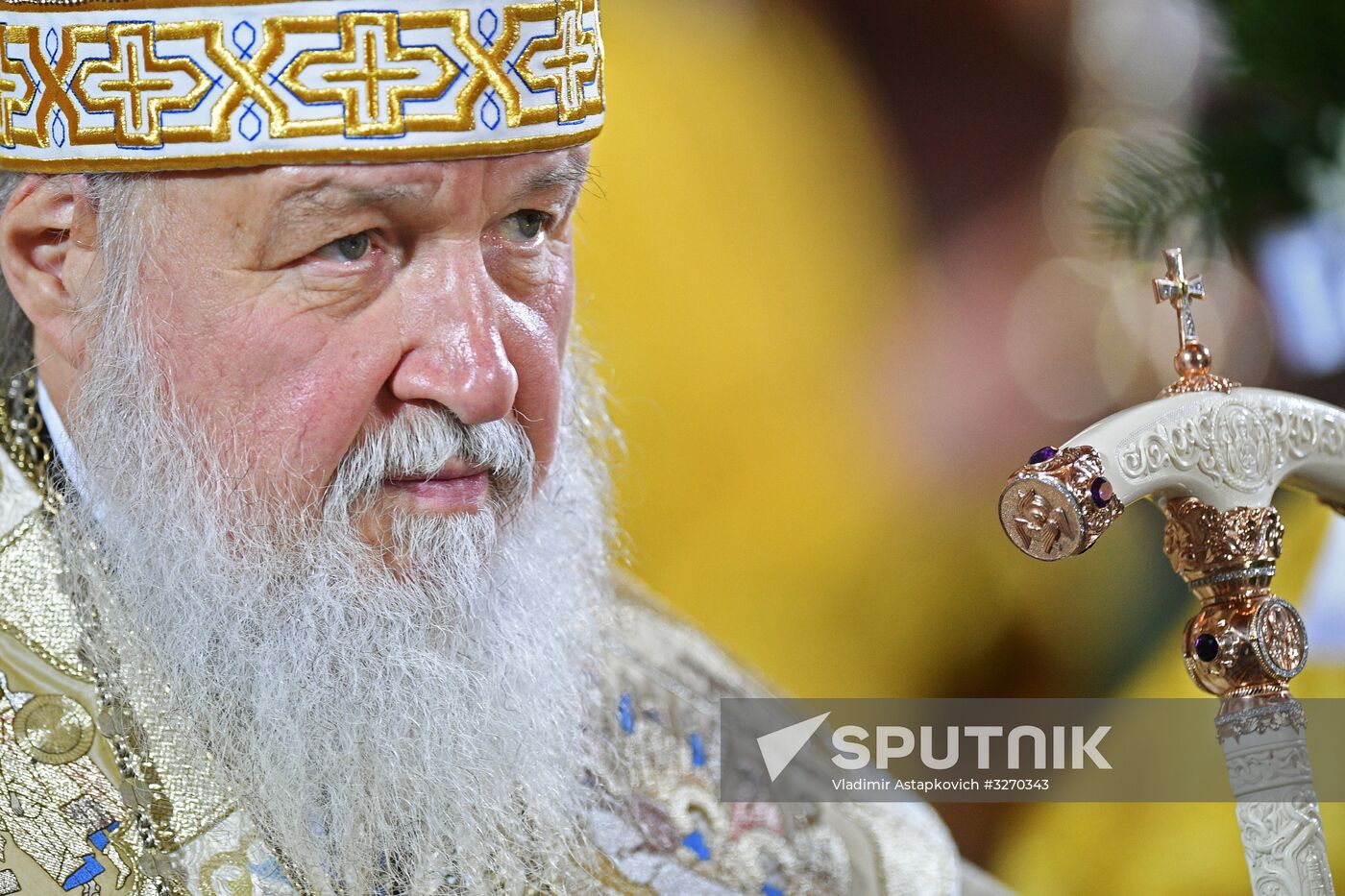 Christmas. Patriarch celebrates liturgy at Christ the Savior Cathedral in Moscow