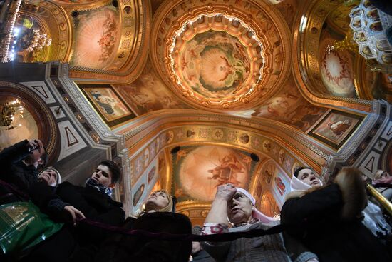 Christmas. Patriarch celebrates liturgy at Christ the Savior Cathedral in Moscow