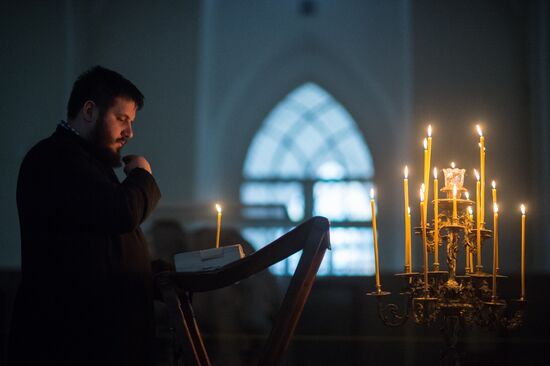 Christmas celebrated in Russian old-rite church