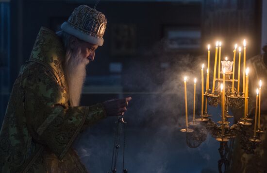 Christmas celebrated in Russian old-rite church