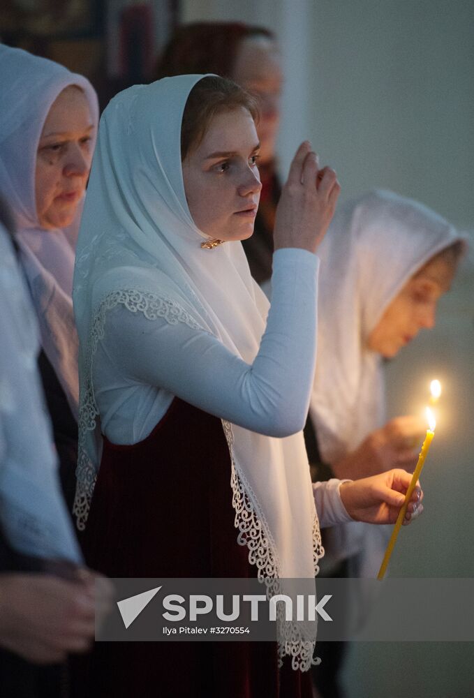 Christmas celebrated in Russian old-rite church