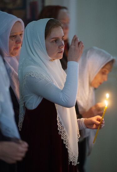 Christmas celebrated in Russian old-rite church