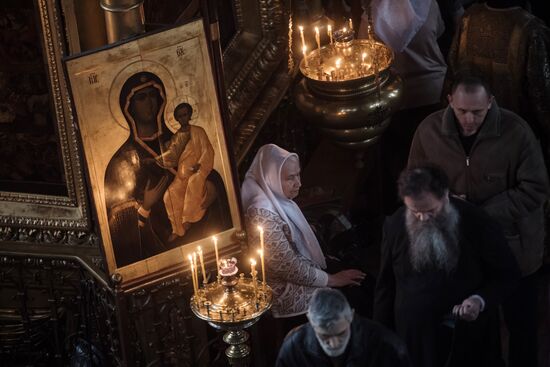 Christmas celebrated in Russian old-rite church