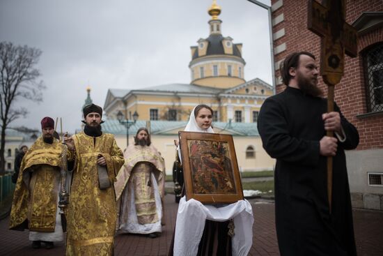 Christmas celebrated in Russian old-rite church