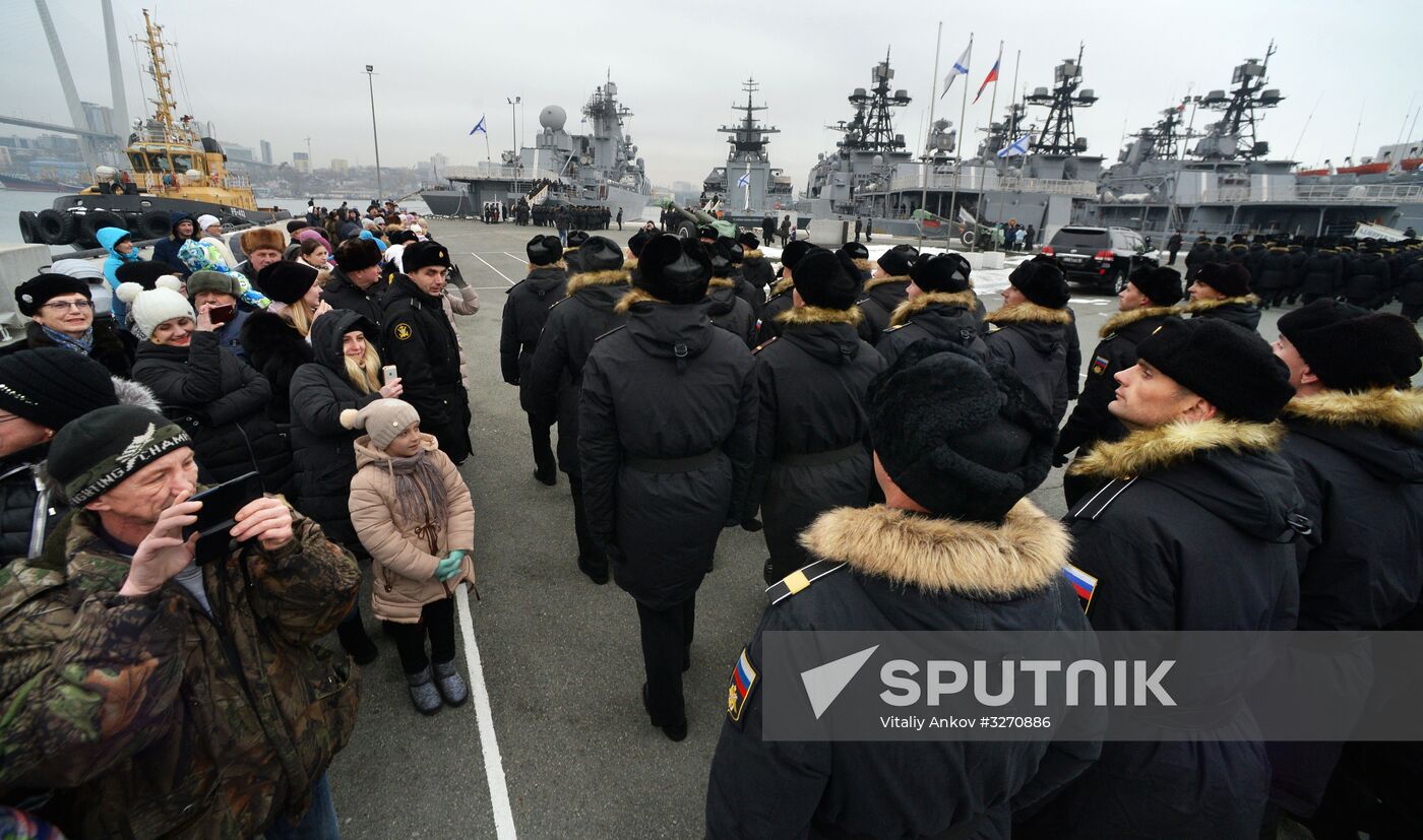 Meeting of Pacific Fleet ships in Vladivostok
