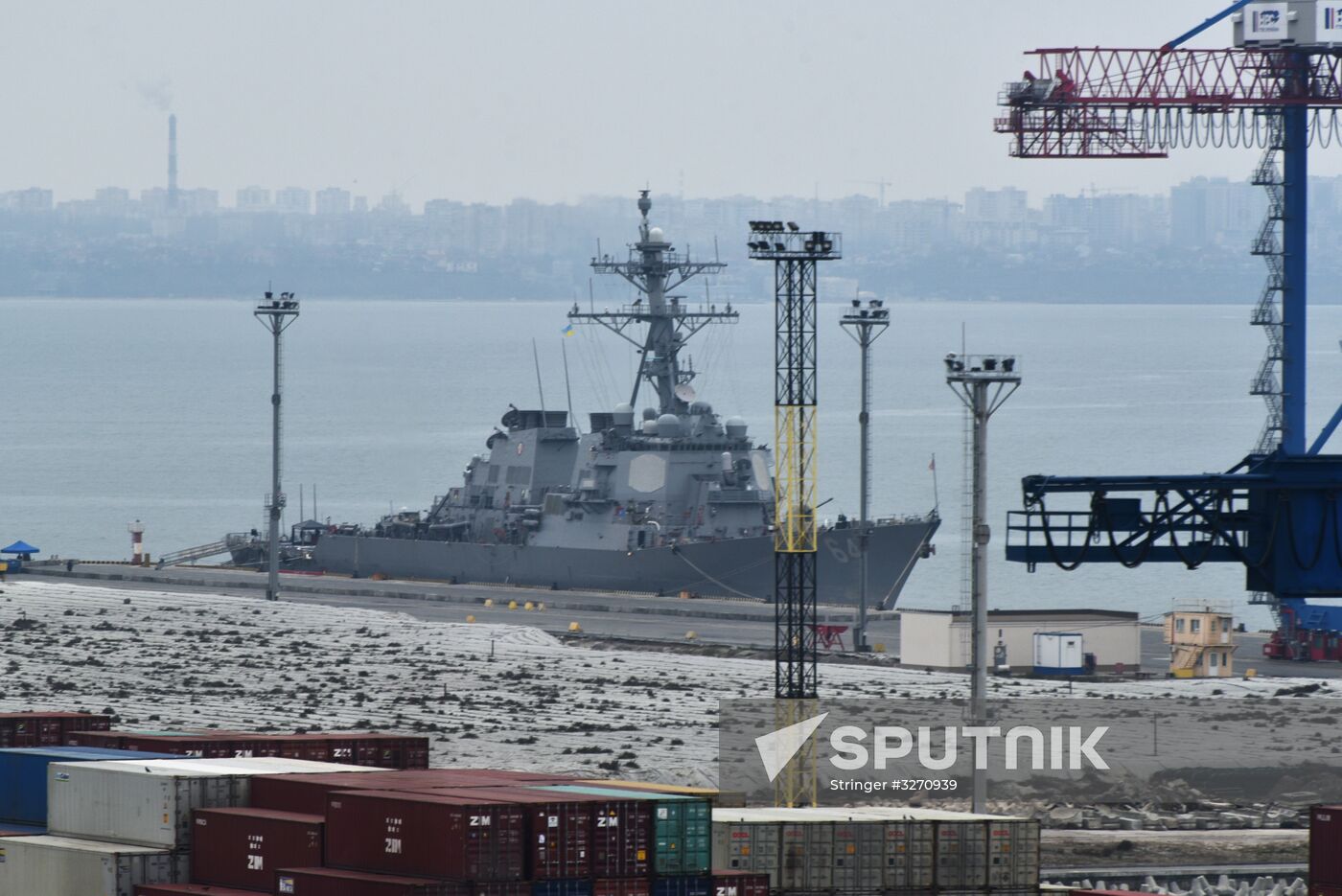 USS Carney destroyer enters Port of Odessa
