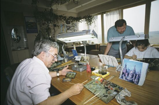 Factory of Miniature Painting in village of Fedoskino