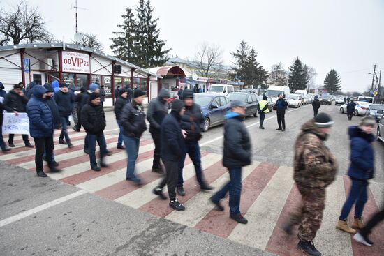 Protest at Ukraine-Poland border