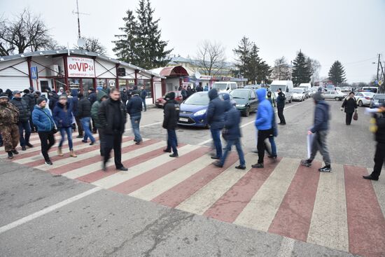 Protest at Ukraine-Poland border
