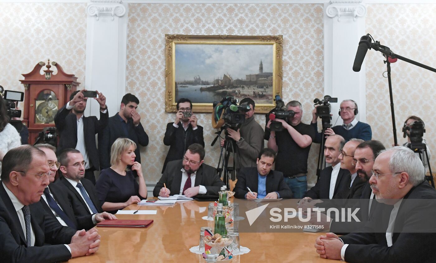 Meeting of Russian and Iranian Foreign Ministers Sergei Lavrov and Mohammad Javad Zarif