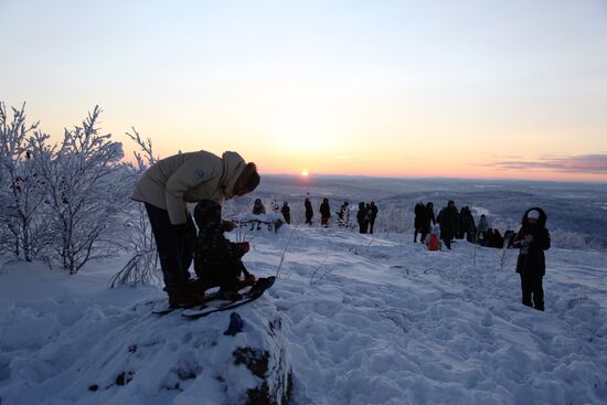 'First dawn' in Murmansk