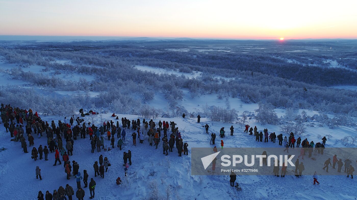'First dawn' in Murmansk