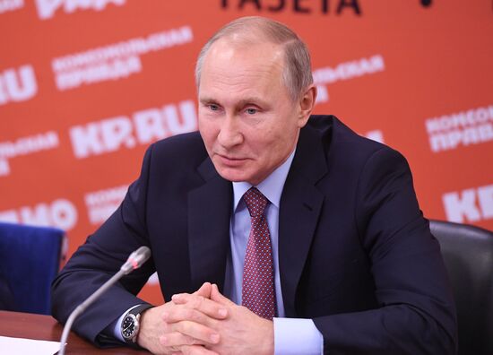 President Putin meets with representatives of Russian mass media and news agencies