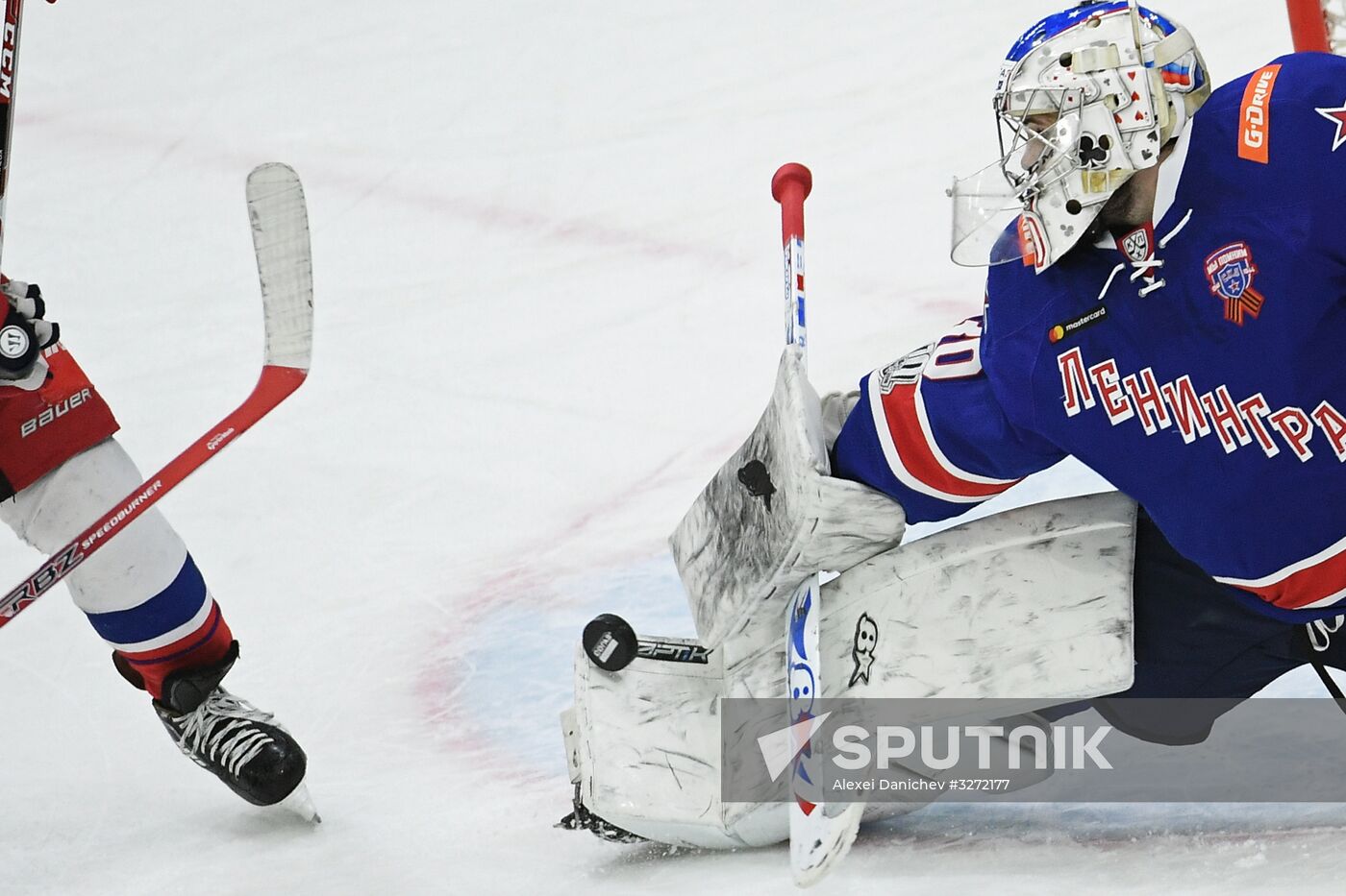 Ice hockey. Kontinental Hockey League. SKA vs. Lokomotiv