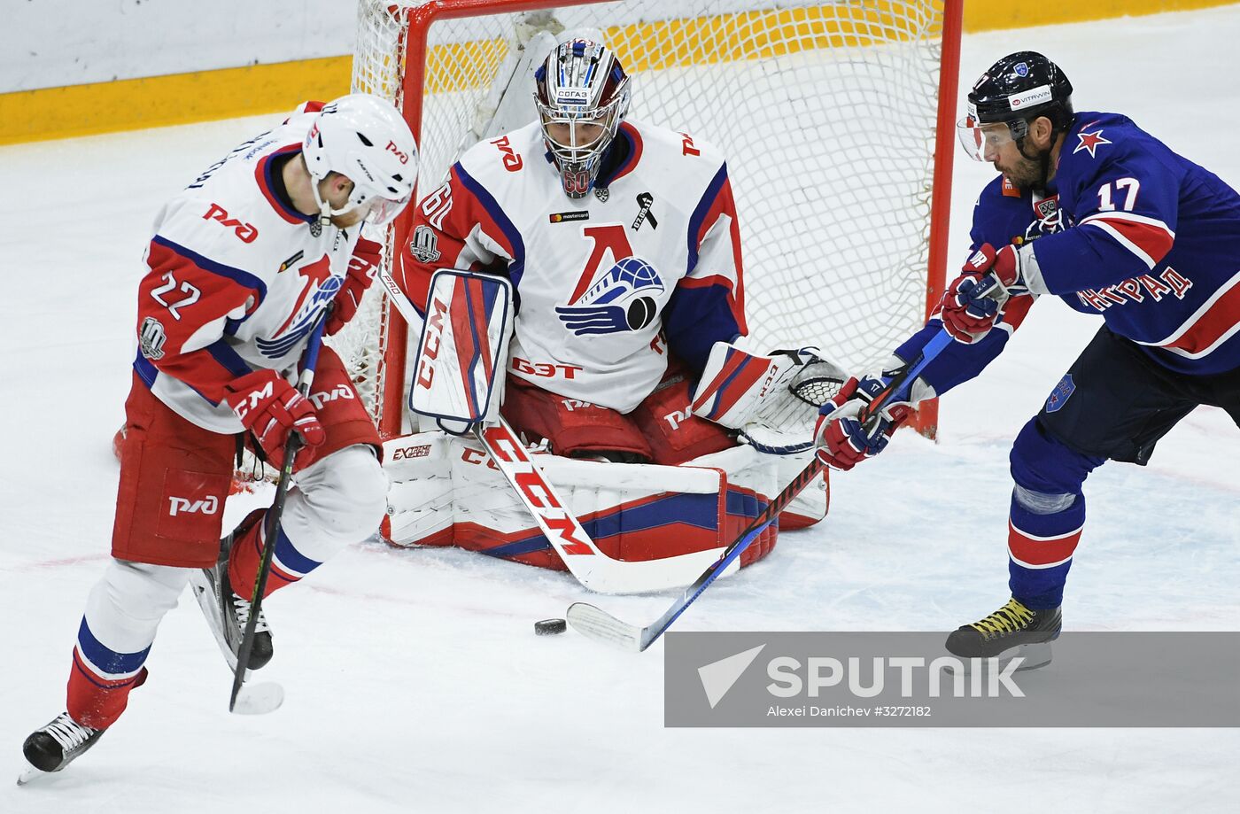 Ice hockey. Kontinental Hockey League. SKA vs. Lokomotiv