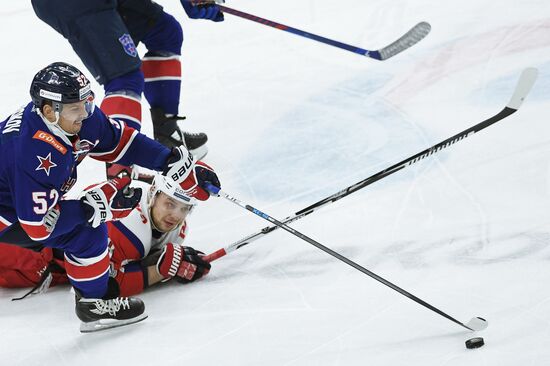 Ice hockey. Kontinental Hockey League. SKA vs. Lokomotiv