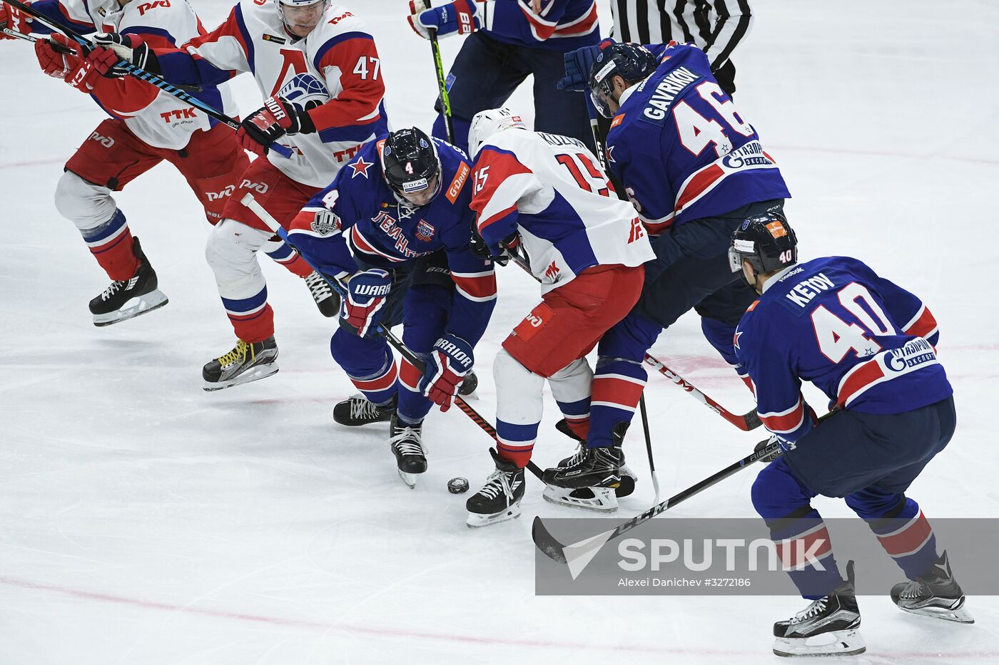 Ice hockey. Kontinental Hockey League. SKA vs. Lokomotiv