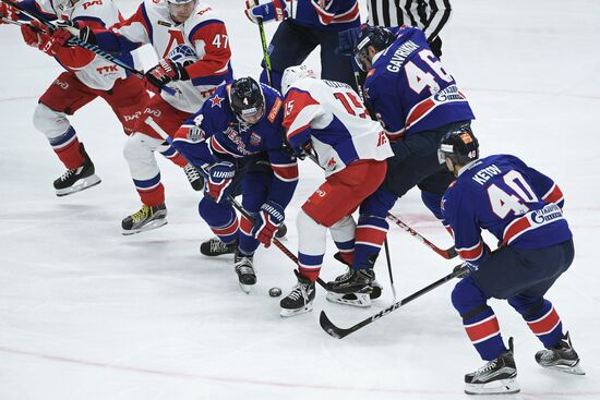 Ice hockey. Kontinental Hockey League. SKA vs. Lokomotiv