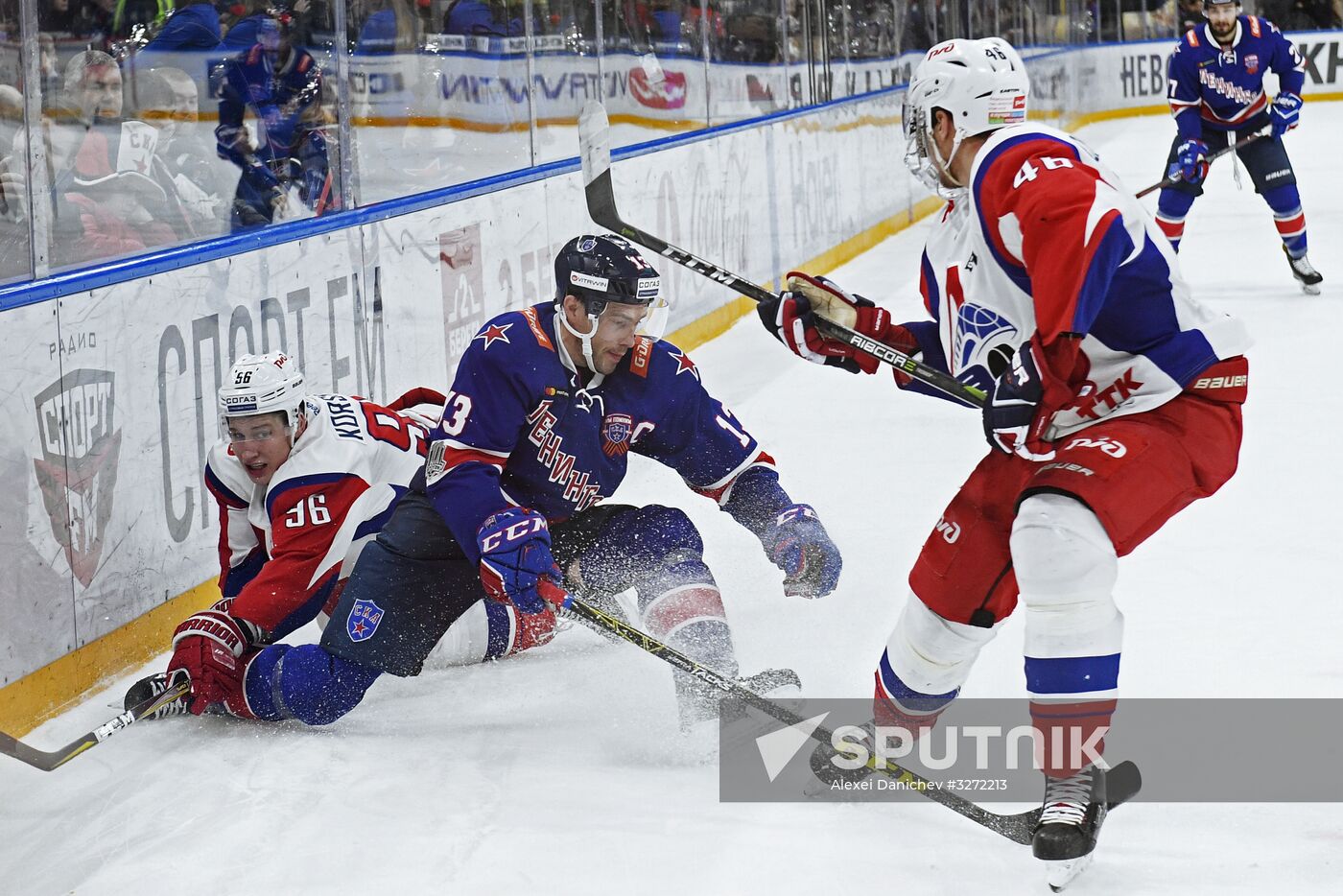 Ice hockey. Kontinental Hockey League. SKA vs. Lokomotiv