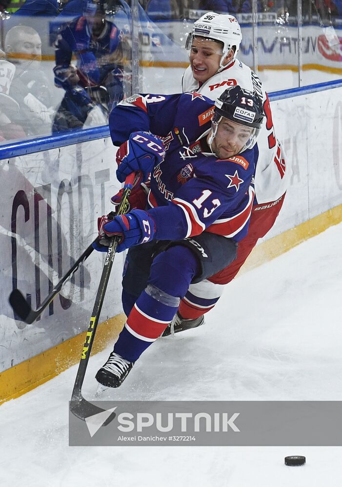 Ice hockey. Kontinental Hockey League. SKA vs. Lokomotiv