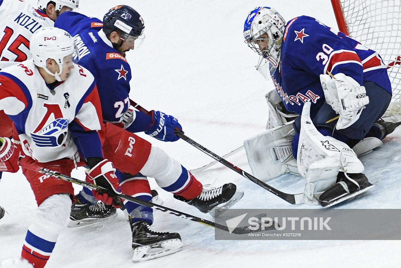 Ice hockey. Kontinental Hockey League. SKA vs. Lokomotiv