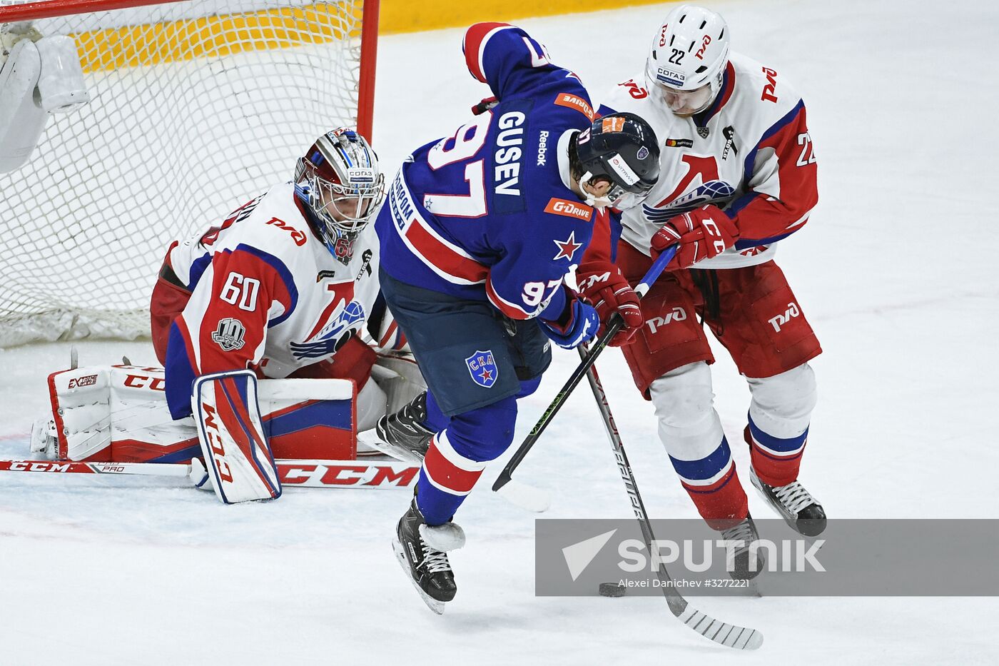 Ice hockey. Kontinental Hockey League. SKA vs. Lokomotiv