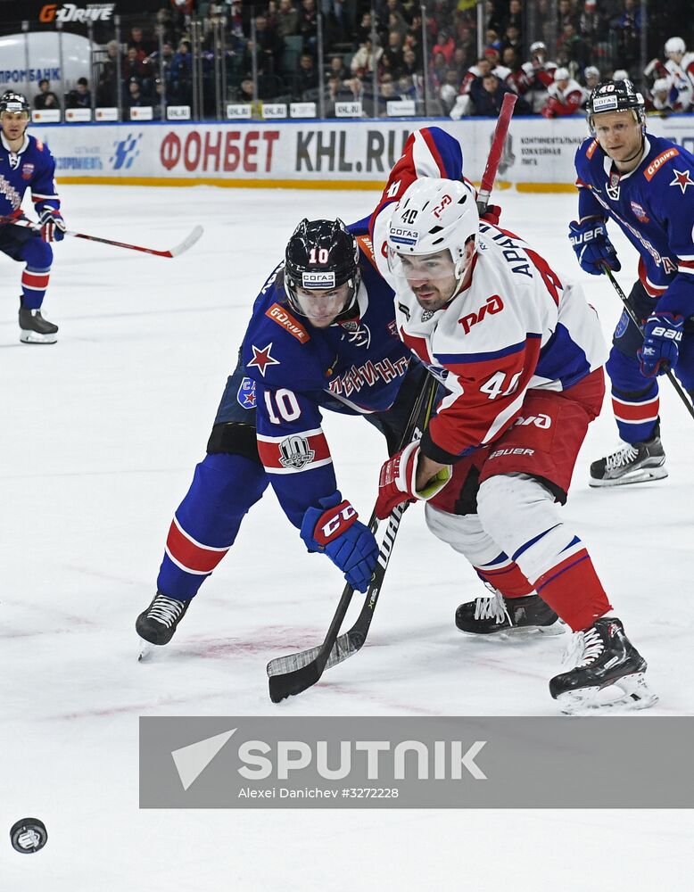 Ice hockey. Kontinental Hockey League. SKA vs. Lokomotiv