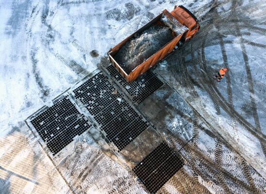 Snow-melting station in Moscow