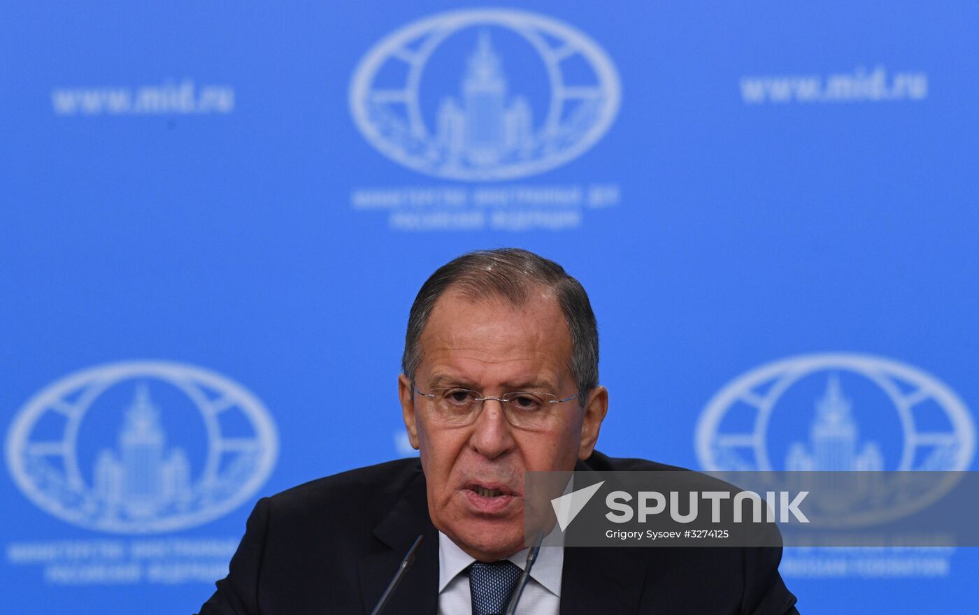 News conference with Russia's Foreign Minister Sergei Lavrov