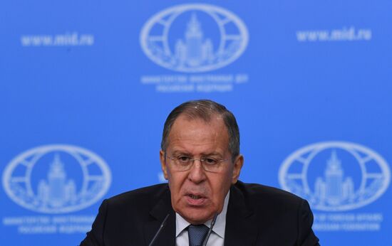 News conference with Russia's Foreign Minister Sergei Lavrov
