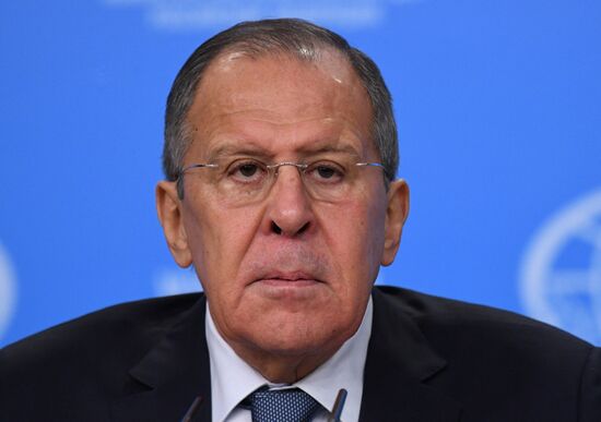 News conference with Russia's Foreign Minister Sergei Lavrov