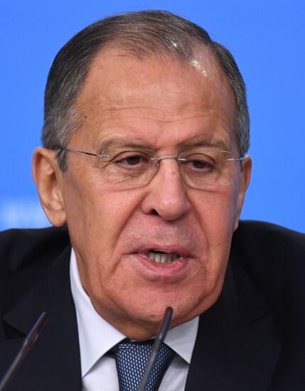 News conference with Russia's Foreign Minister Sergei Lavrov