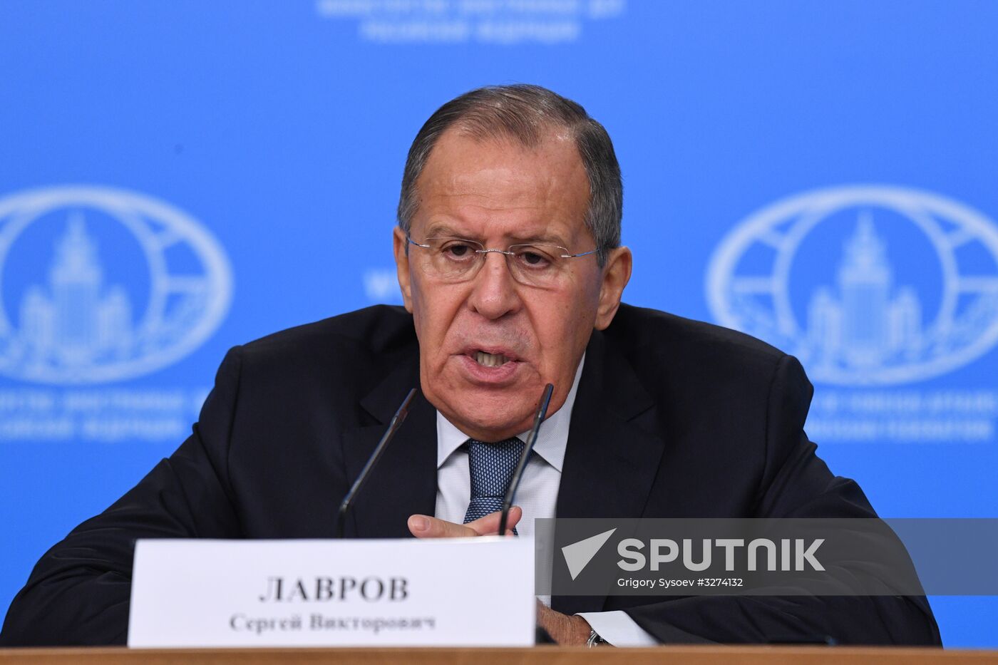News conference with Russia's Foreign Minister Sergei Lavrov