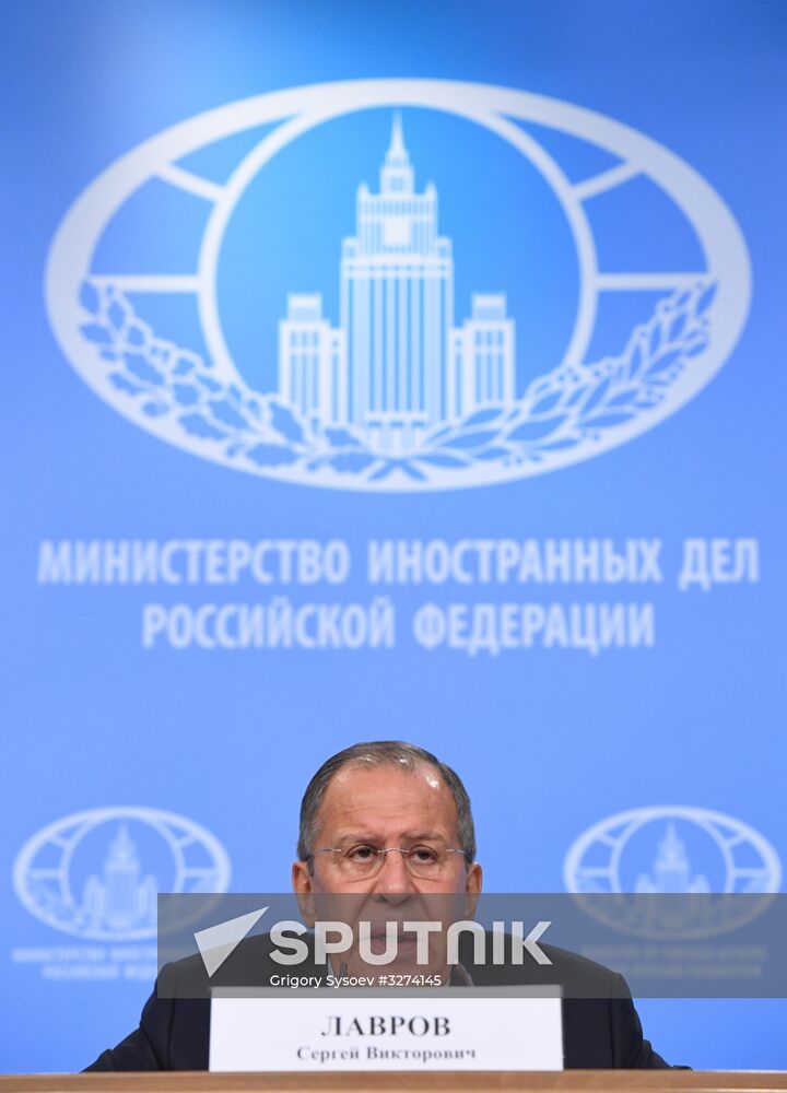 News conference with Russia's Foreign Minister Sergei Lavrov
