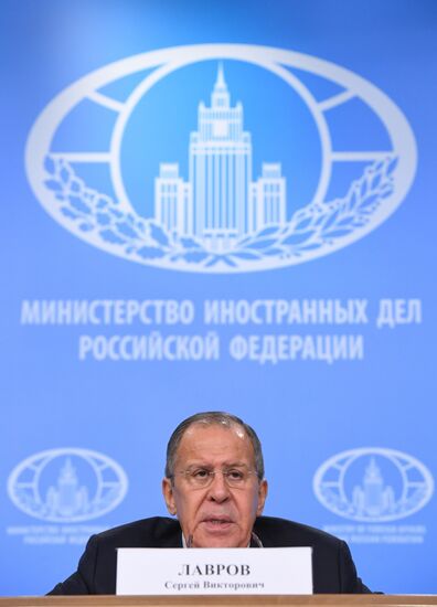 News conference with Russia's Foreign Minister Sergei Lavrov