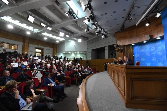 News conference with Russia's Foreign Minister Sergei Lavrov