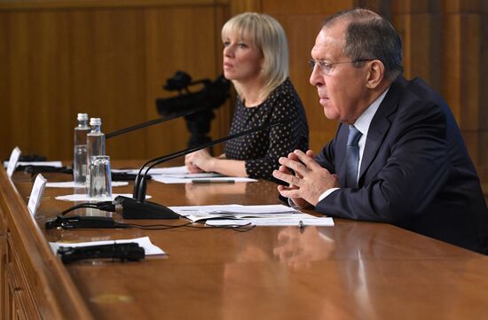 News conference with Russia's Foreign Minister Sergei Lavrov