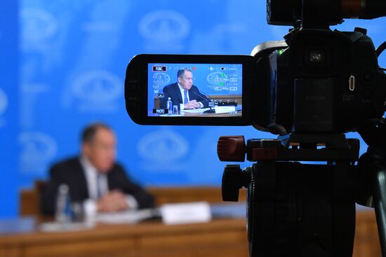 News conference with Russia's Foreign Minister Sergei Lavrov