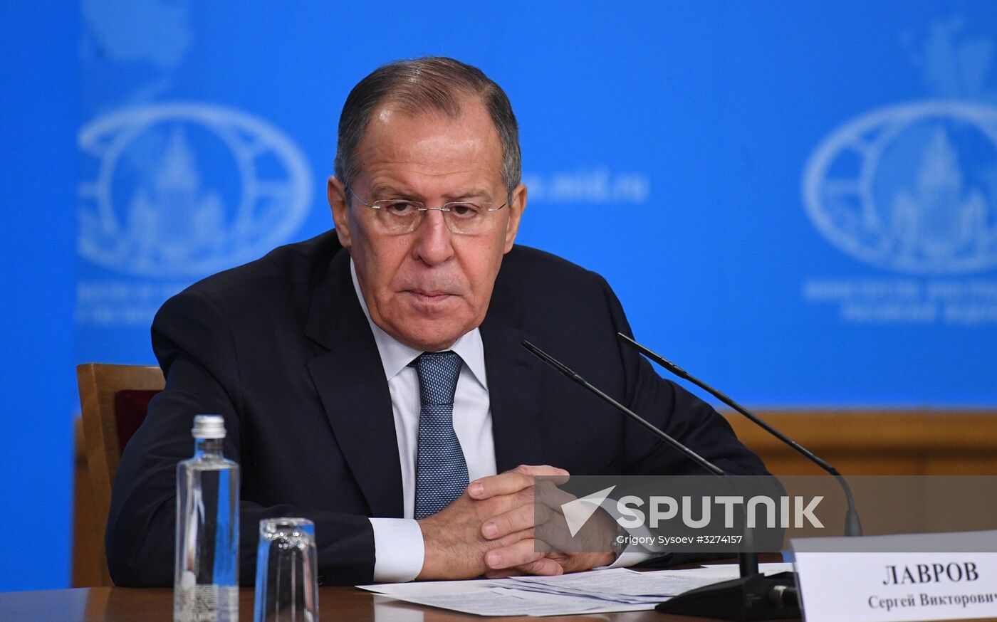 News conference with Russia's Foreign Minister Sergei Lavrov