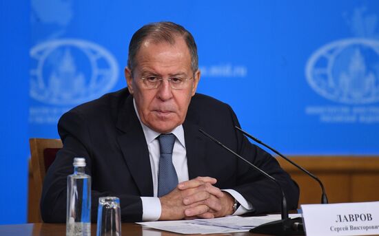 News conference with Russia's Foreign Minister Sergei Lavrov