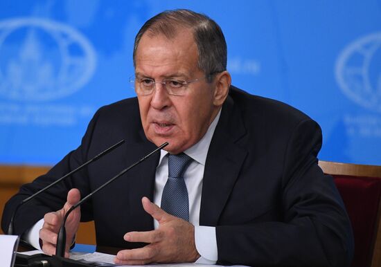 News conference with Russia's Foreign Minister Sergei Lavrov