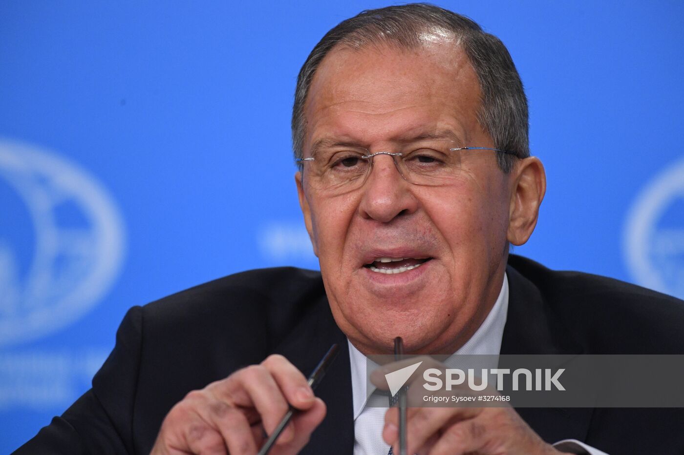 News conference with Russia's Foreign Minister Sergei Lavrov