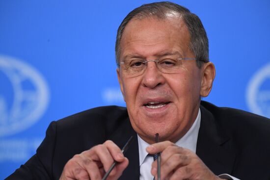News conference with Russia's Foreign Minister Sergei Lavrov