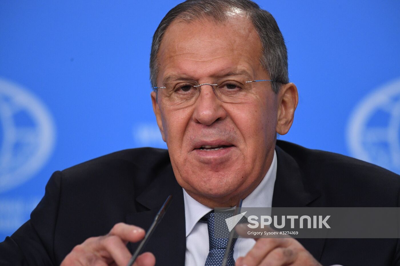 News conference with Russia's Foreign Minister Sergei Lavrov