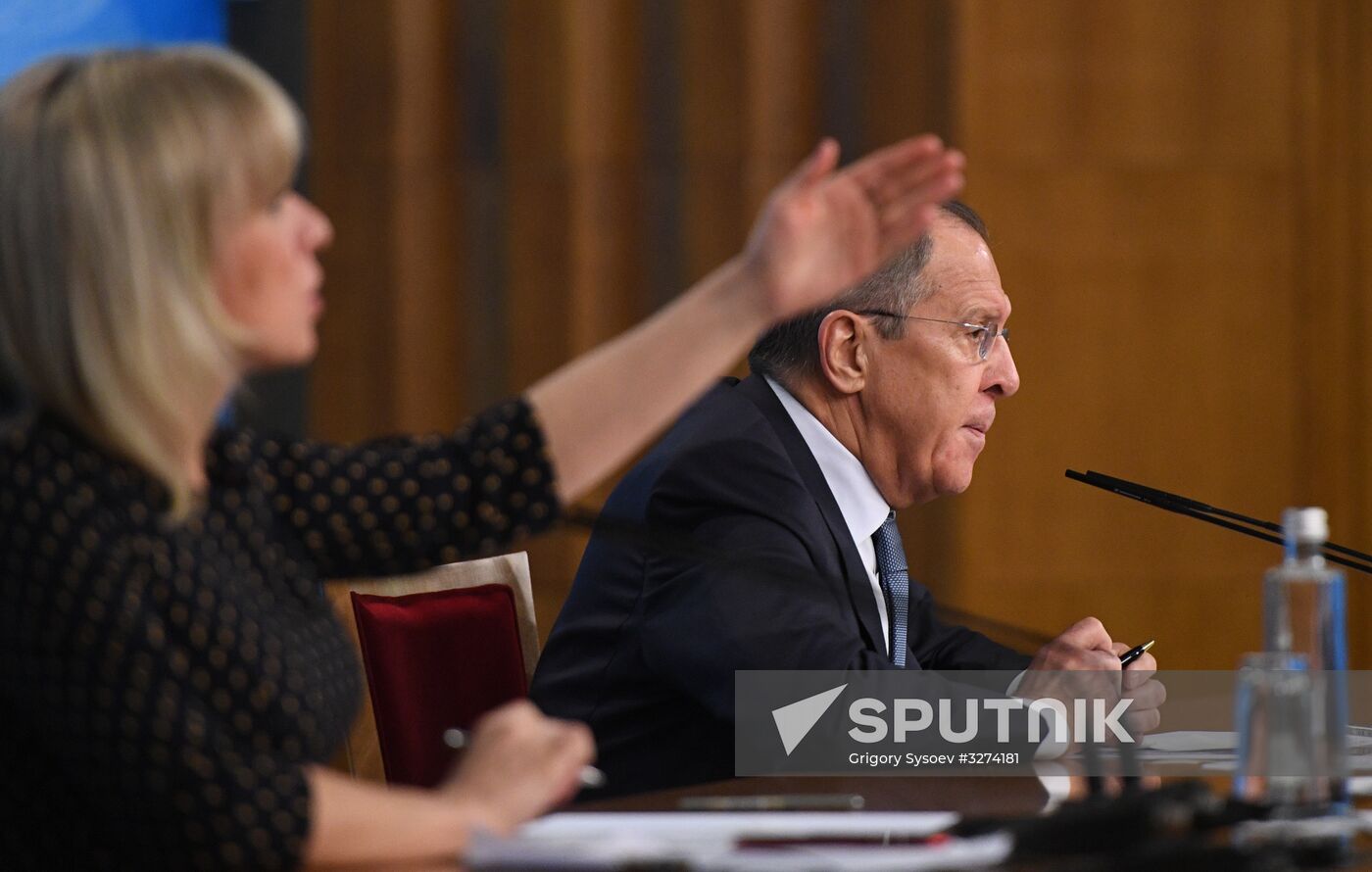 News conference with Russia's Foreign Minister Sergei Lavrov