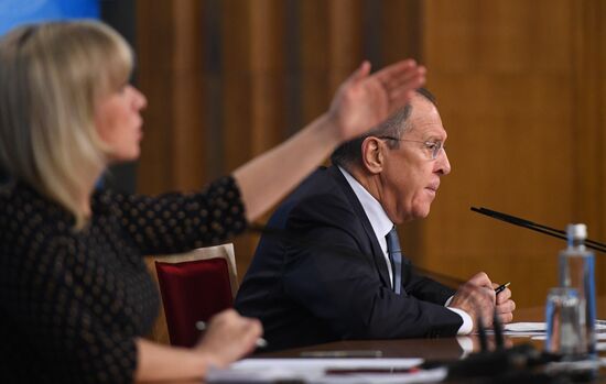 News conference with Russia's Foreign Minister Sergei Lavrov