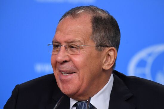 News conference with Russia's Foreign Minister Sergei Lavrov