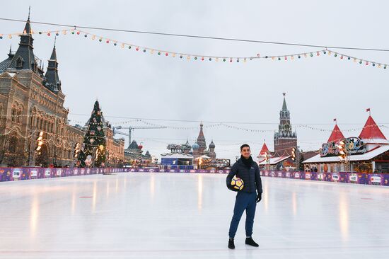 Spanish figure skater Javier Fernandez on Red Square
