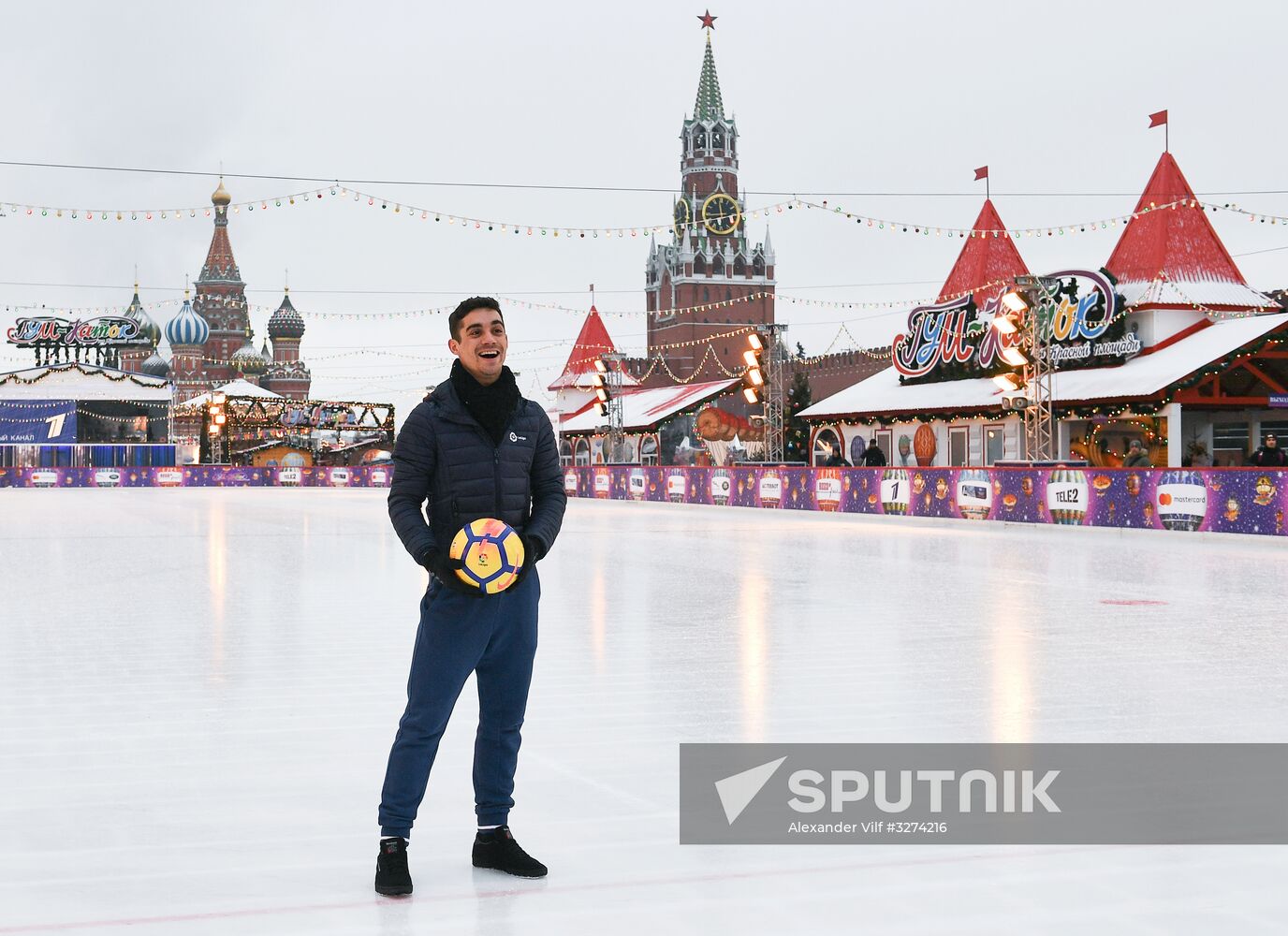 Spanish figure skater Javier Fernandez on Red Square